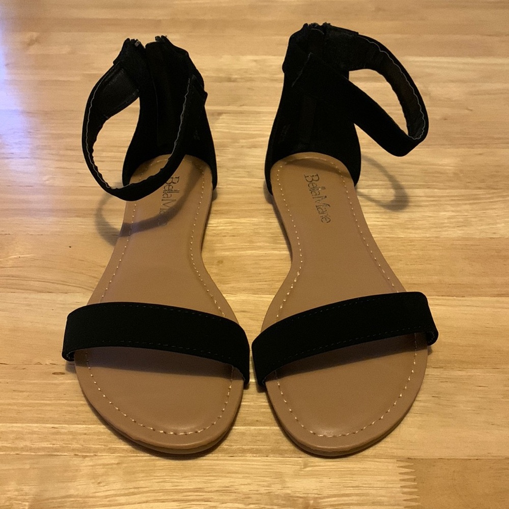 Tan and Black Sandals